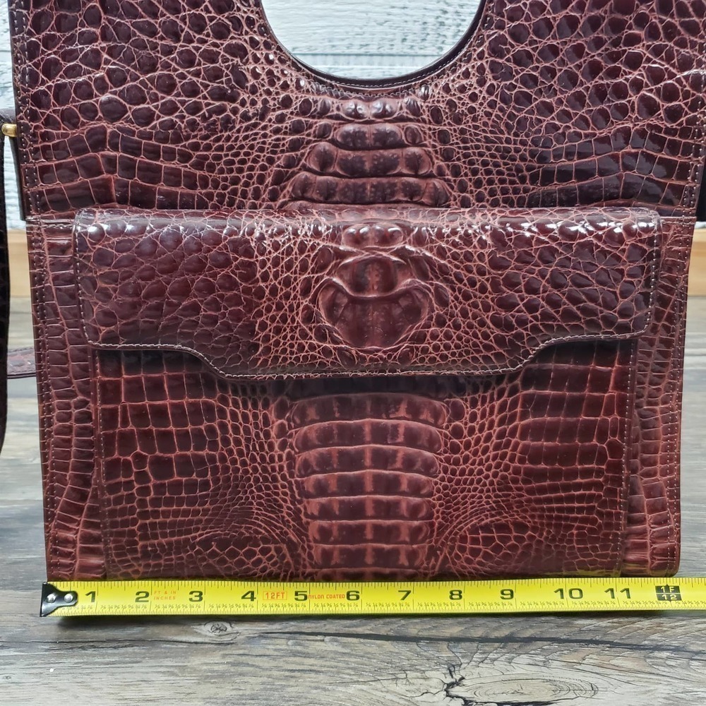 Italian Women Purse Ligator Piero Agustis Leather Tote Shoulder Bag 12" Tall - Picture 12 of 12